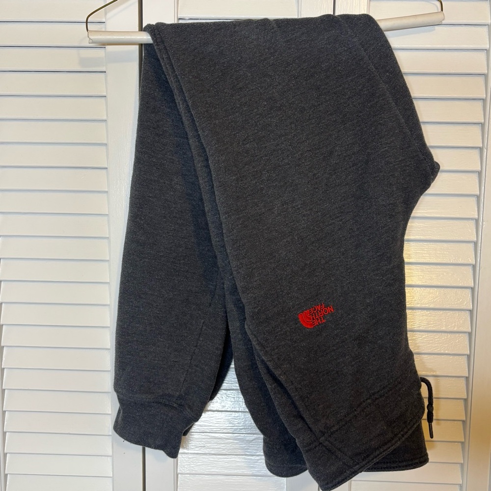 The North Face Dark Gray Joggers with Red Logo
